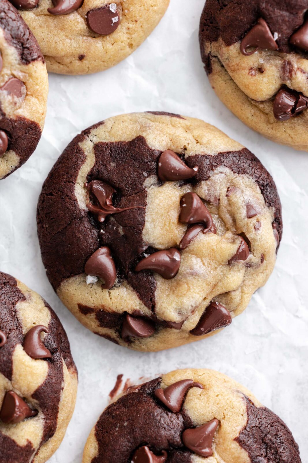 marble cookies with chocolate chips