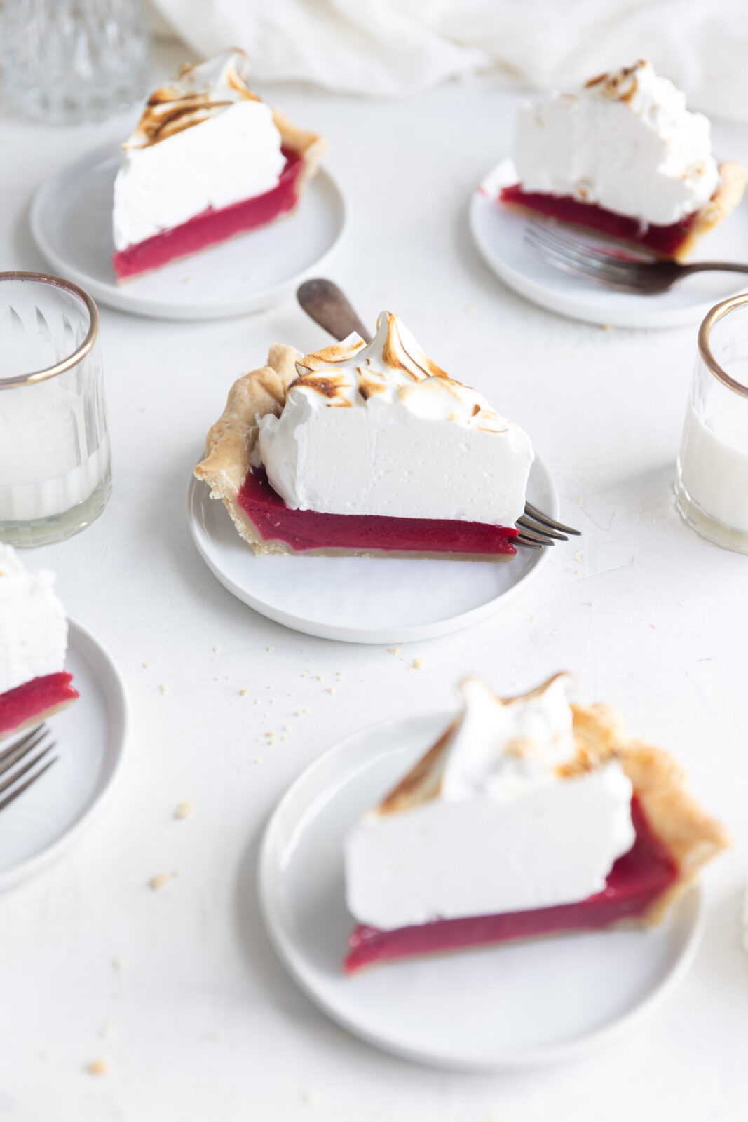 cranberry meringue pie slices