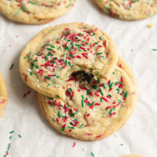 Soft and Chewy Christmas Sprinkle Sugar Cookies