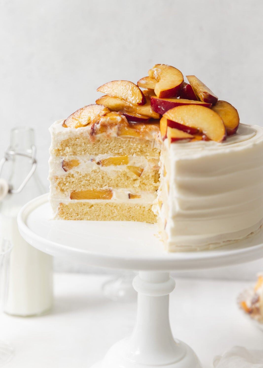 peaches and cream chantilly cake