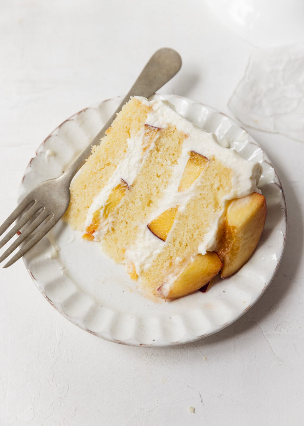 peaches and cream chantilly cake